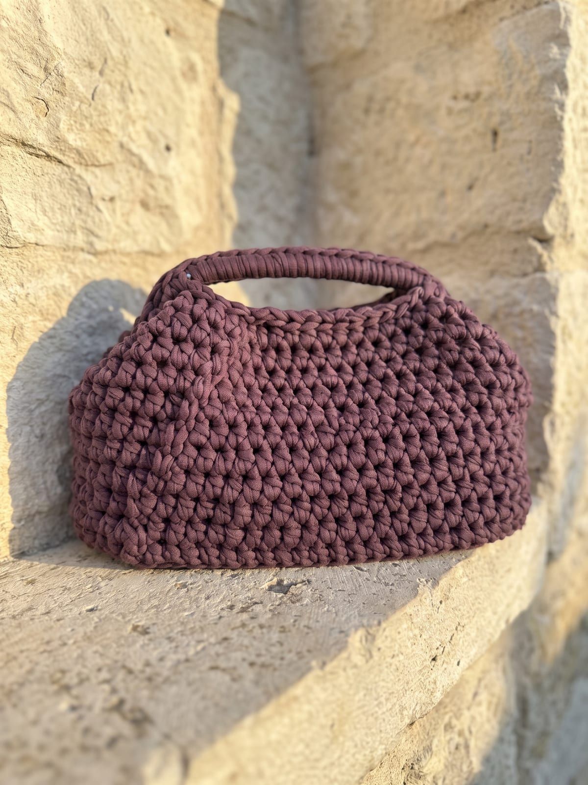 DUNJA in plum, on stone